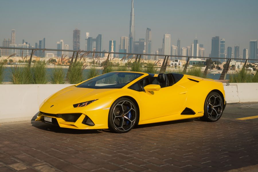 Rent Lamborghini Spyder Yellow in Dubai